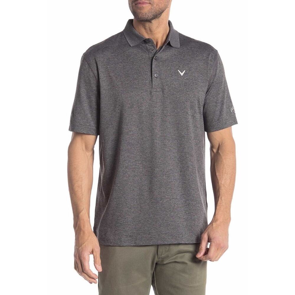 Callaway Opti-Dri Heathered Golf Polo Shirt Mens Large Gray Performance
